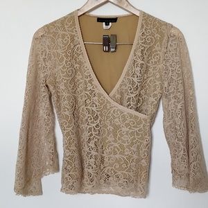 Champagne lace boho top